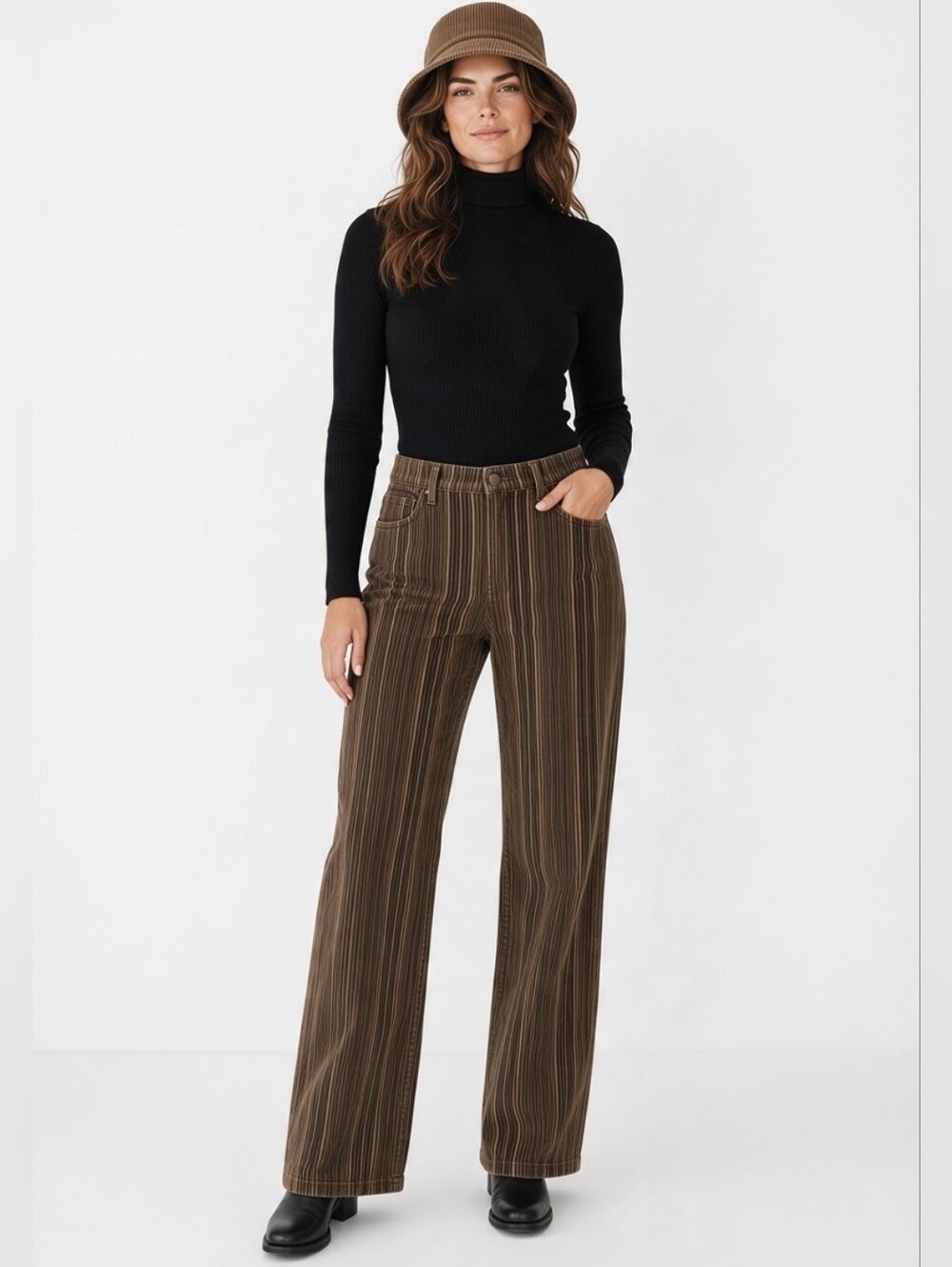 Red Squad Vtg 80's Corduroy Straight Leg Striped Pants